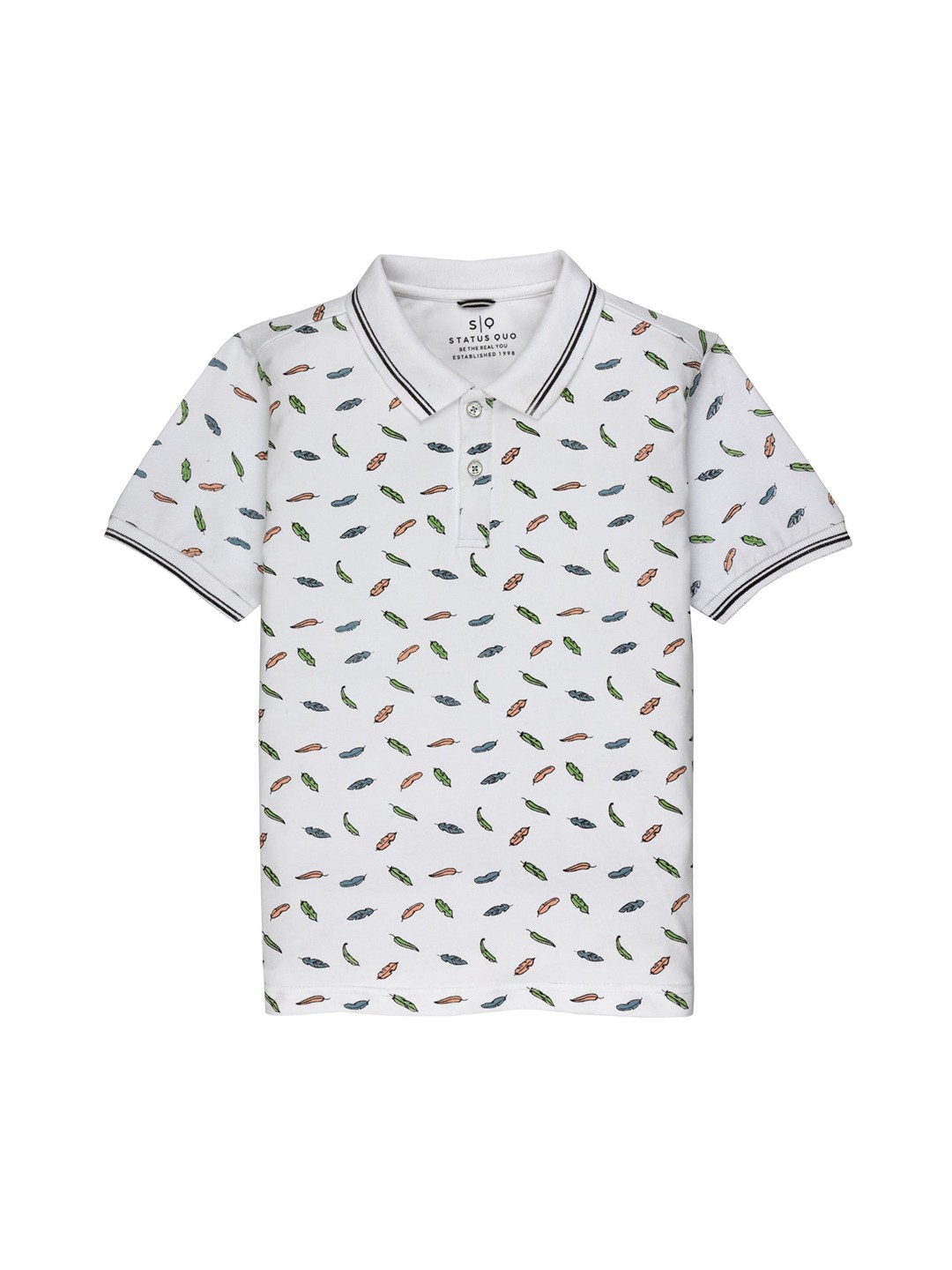 

Status Quo Boys Conversational Printed Cotton T-shirt, White