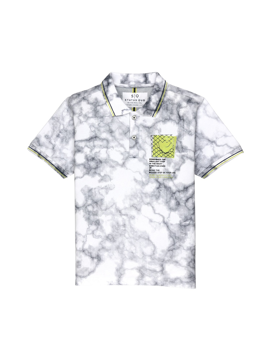 

Status Quo Boys Dyed Polo Collar Cotton T-shirt, White