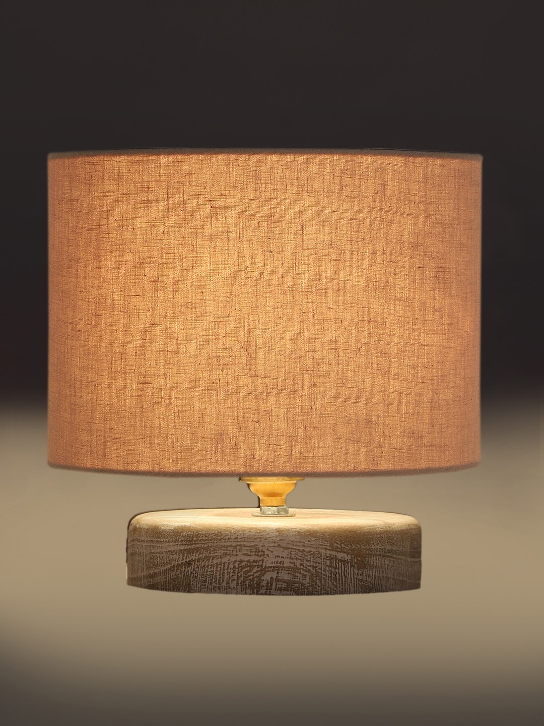 

Devansh Grey & White Textured Cotton Table Lamp With Wood Base