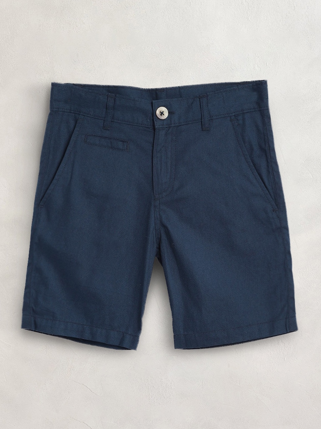 

Cherry Crumble Boys Mid-Rise Cotton Chinos Shorts, Navy blue