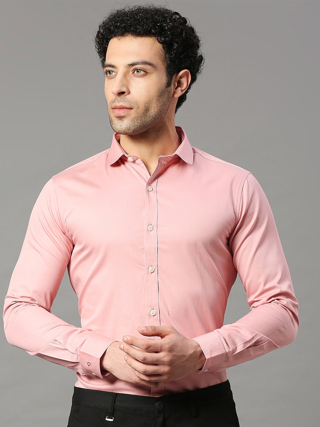 

INVICTUS Men Original Slim Fit Formal Cotton Shirt, Pink