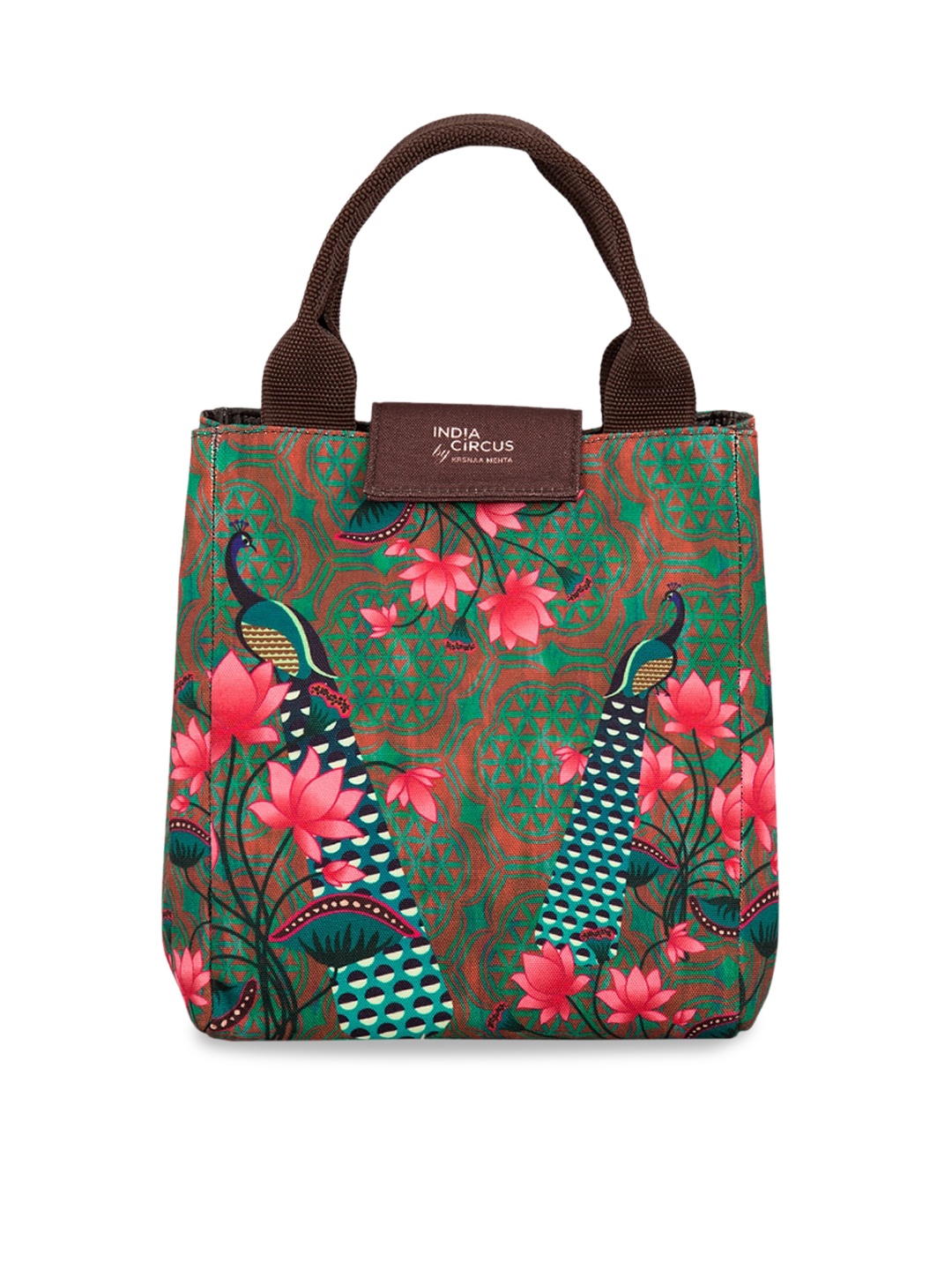 

India Circus by Krsnaa Mehta Printed Realm of Pride Lunch Bag, Green