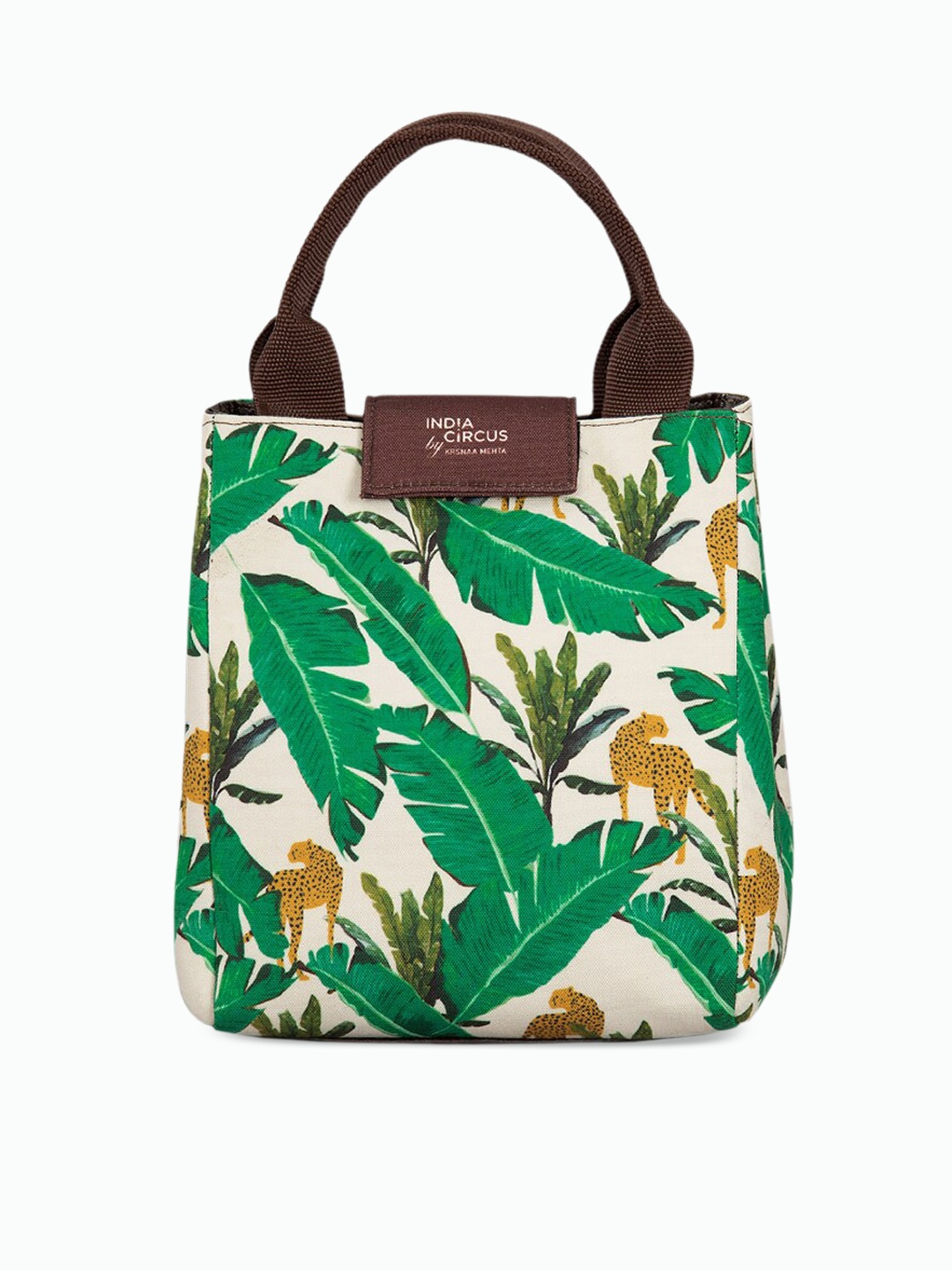 

India Circus by Krsnaa Mehta Tropical Printed Hunt Lunch Bag, White
