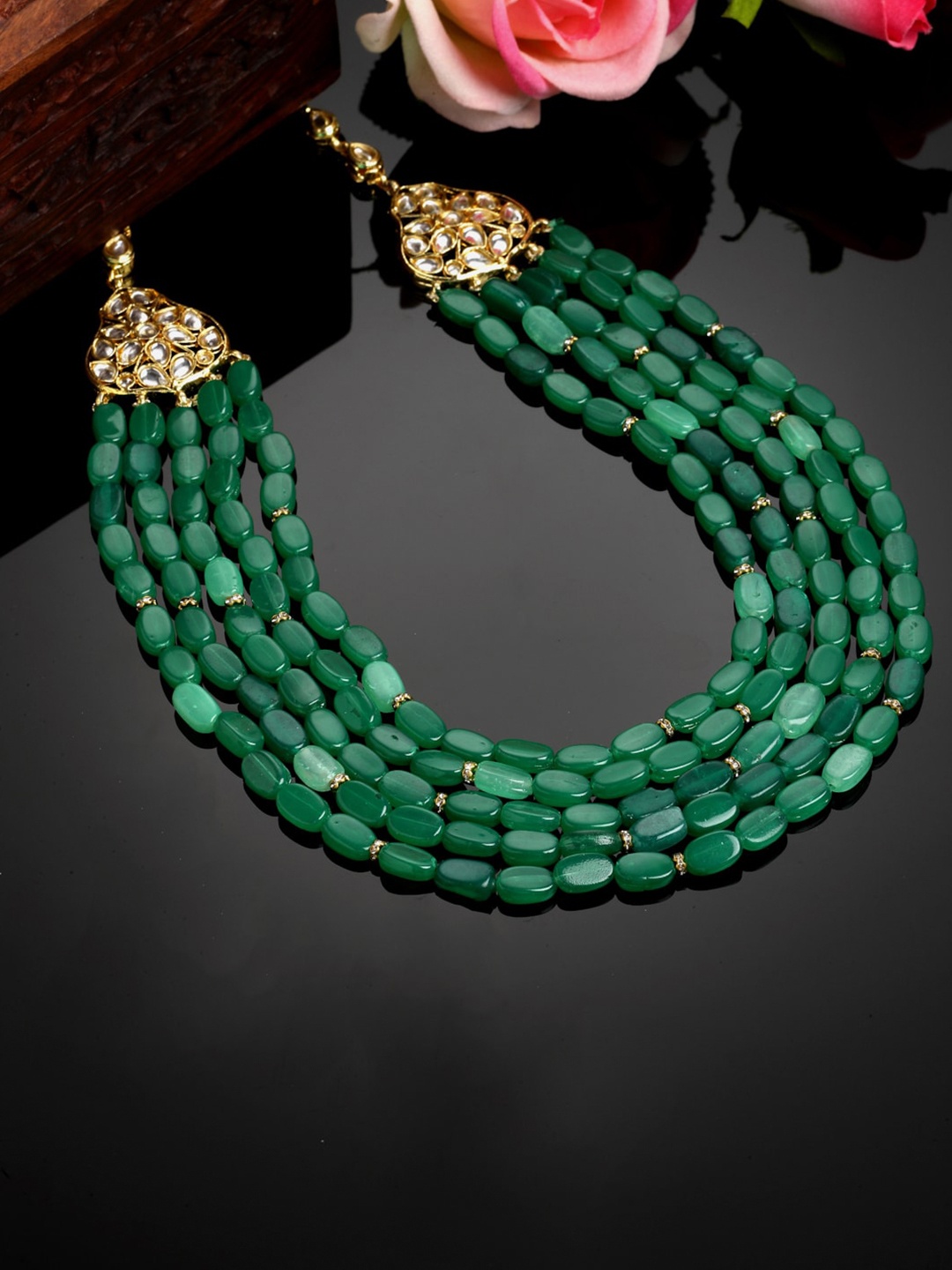 

DUGRISTYLE Gold-Plated Handcrafted Necklace, Green