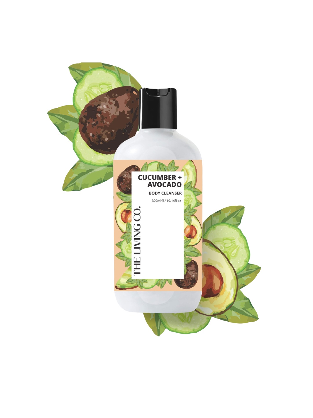 

THE LIVING CO. Vegan Cucumber & Avocado Body Cleanser - 300ml, Green