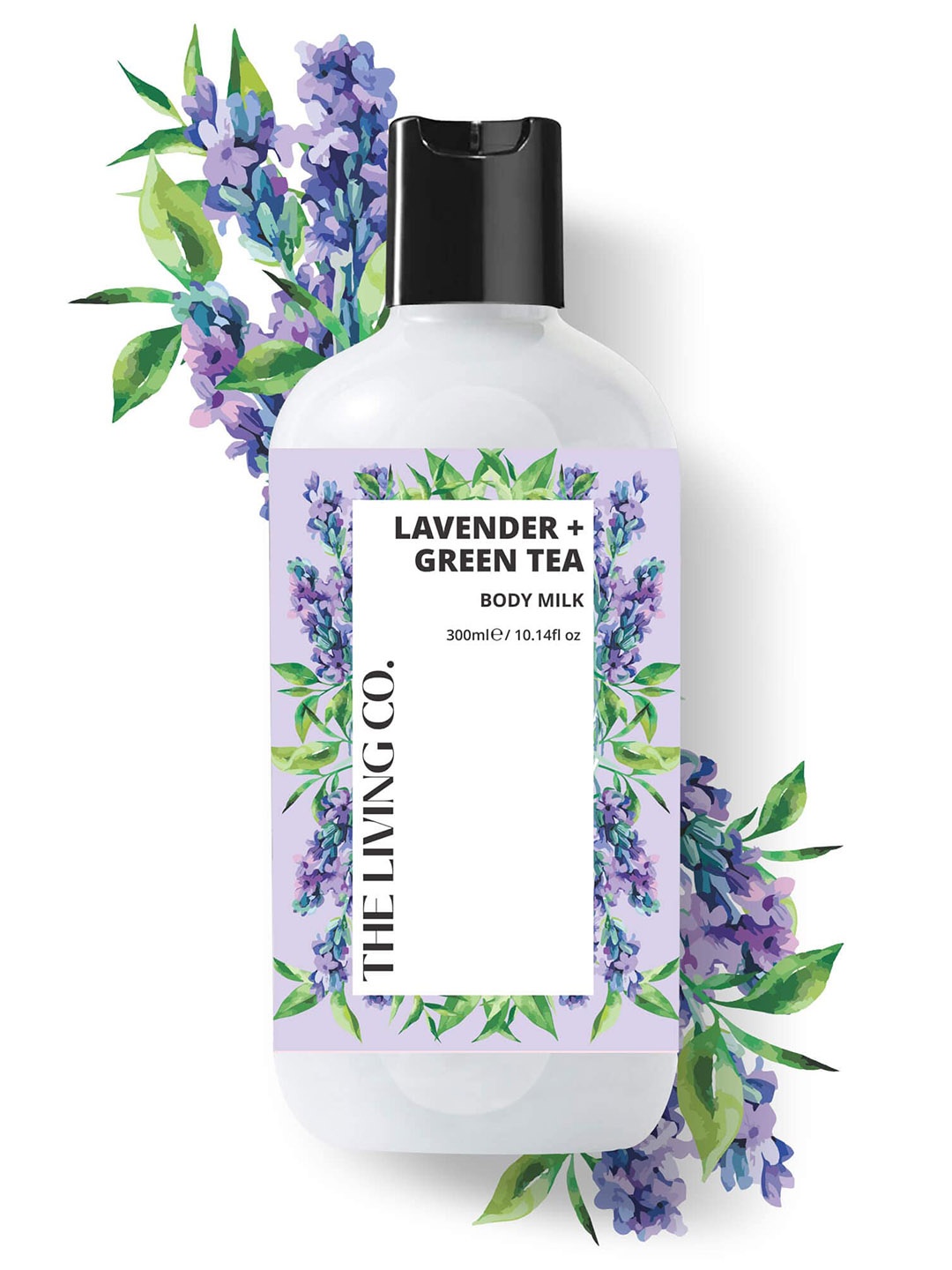 

THE LIVING CO. Lavender & Green Tea Body Milk 300 ml, White