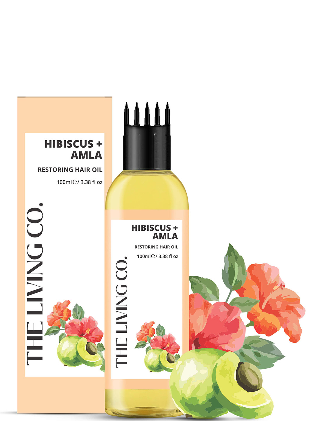 

THE LIVING CO. Hibiscus & Amla Restoring Hair Oil - 100 ml, Transparent