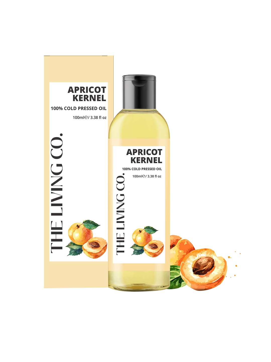 

THE LIVING CO. 100% Cold Pressed Apricot Kernel Oil - 100 ml, Transparent