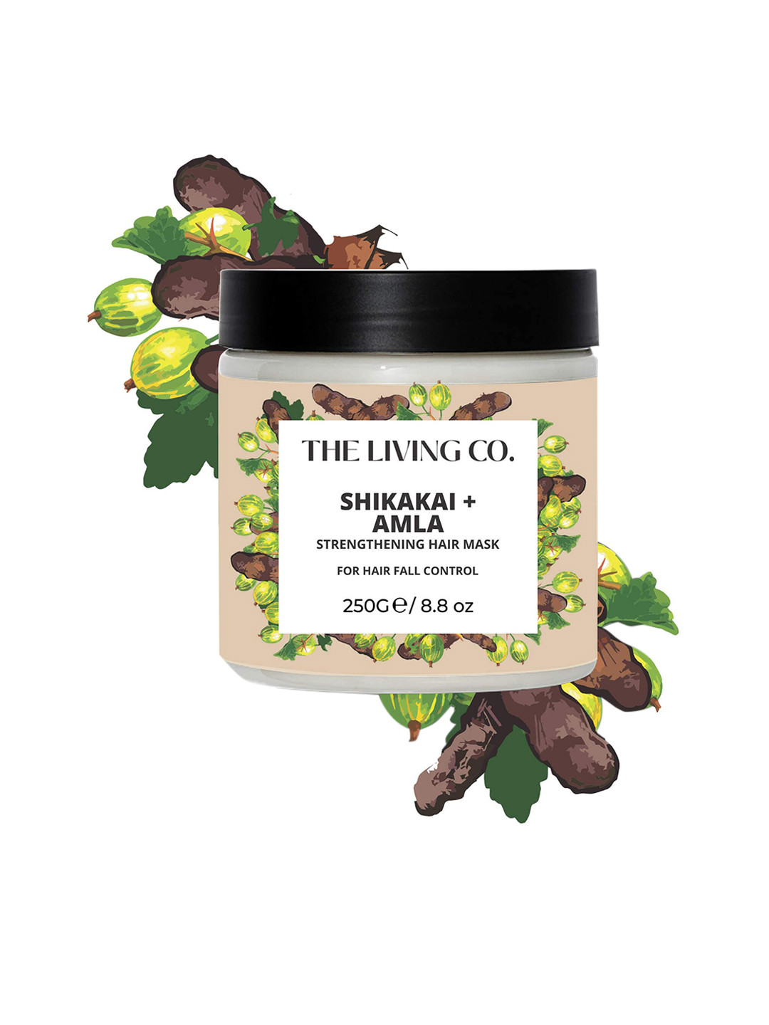 

THE LIVING CO. Strengthening Hair Mask with Shikakai & Amla - 250 ml, White