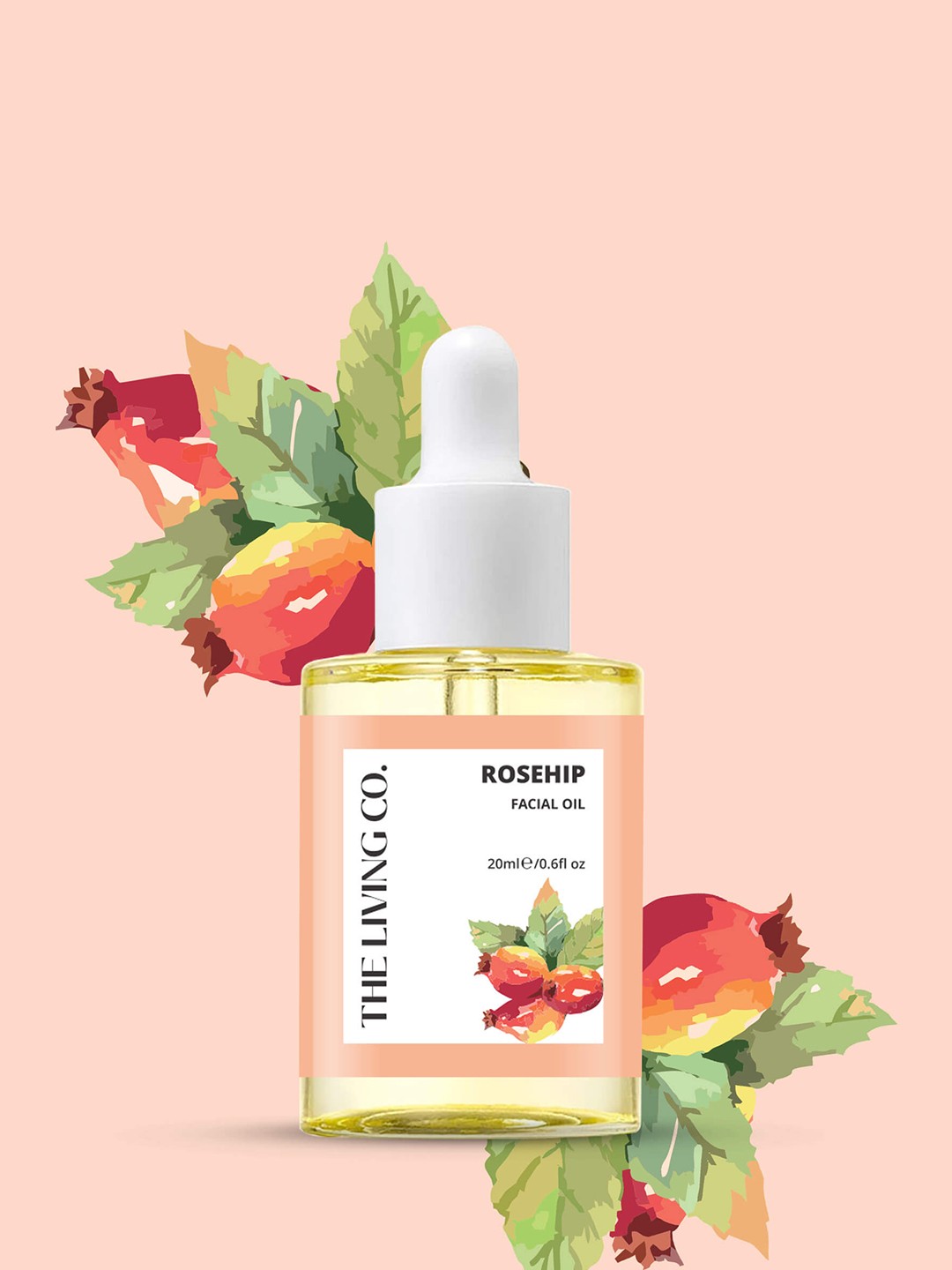 

THE LIVING CO. Rosehip Vegan & Cruelty-Free Facial Oil - 20 ml, White