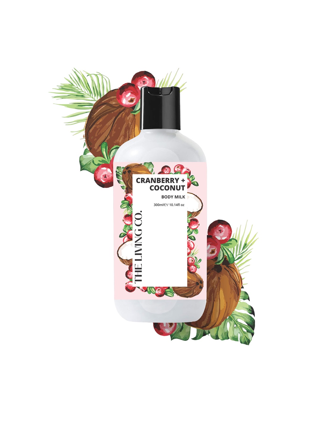 

THE LIVING CO. Cranberry & Coconut Body Milk 300 ml, White