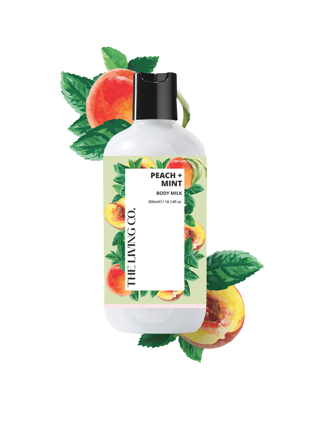 

THE LIVING CO. Peach & Mint Body Milk - 300ml, White