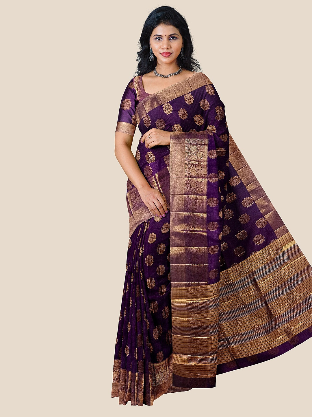 

The Chennai Silks Woven Design Banarasi Saree, Purple