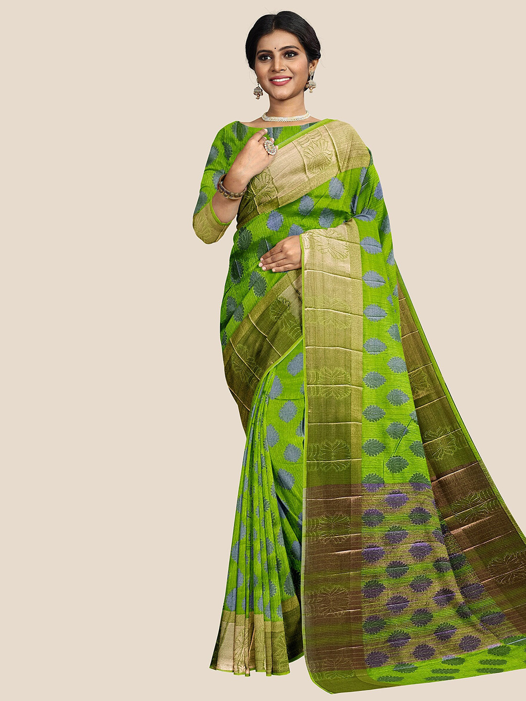 

The Chennai Silks Woven Design Banarasi Saree, Green