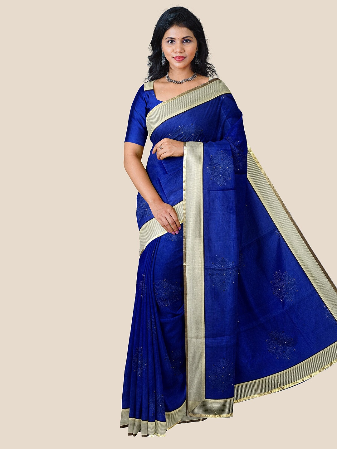 

The Chennai Silks Embellished Banarasi Saree, Blue