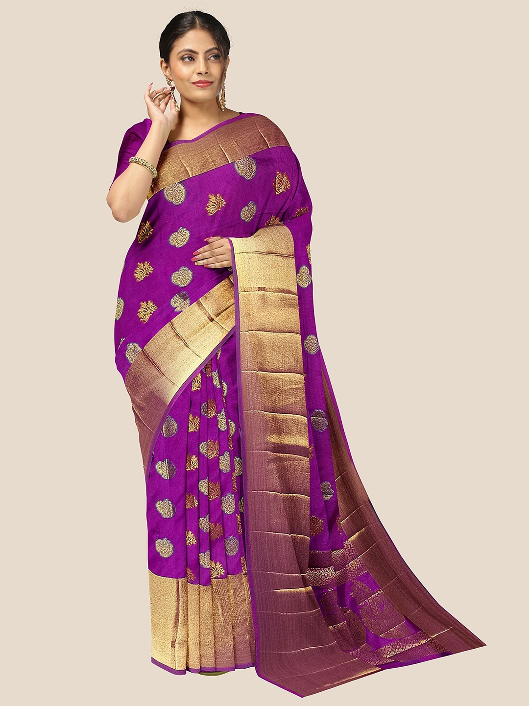 

The Chennai Silks Woven Design Zari Banarasi Saree, Magenta