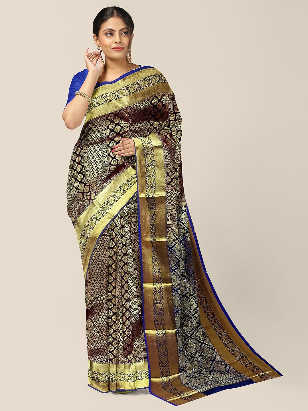 

The Chennai Silks Woven Design Zari Pure Silk Arani Saree, Maroon