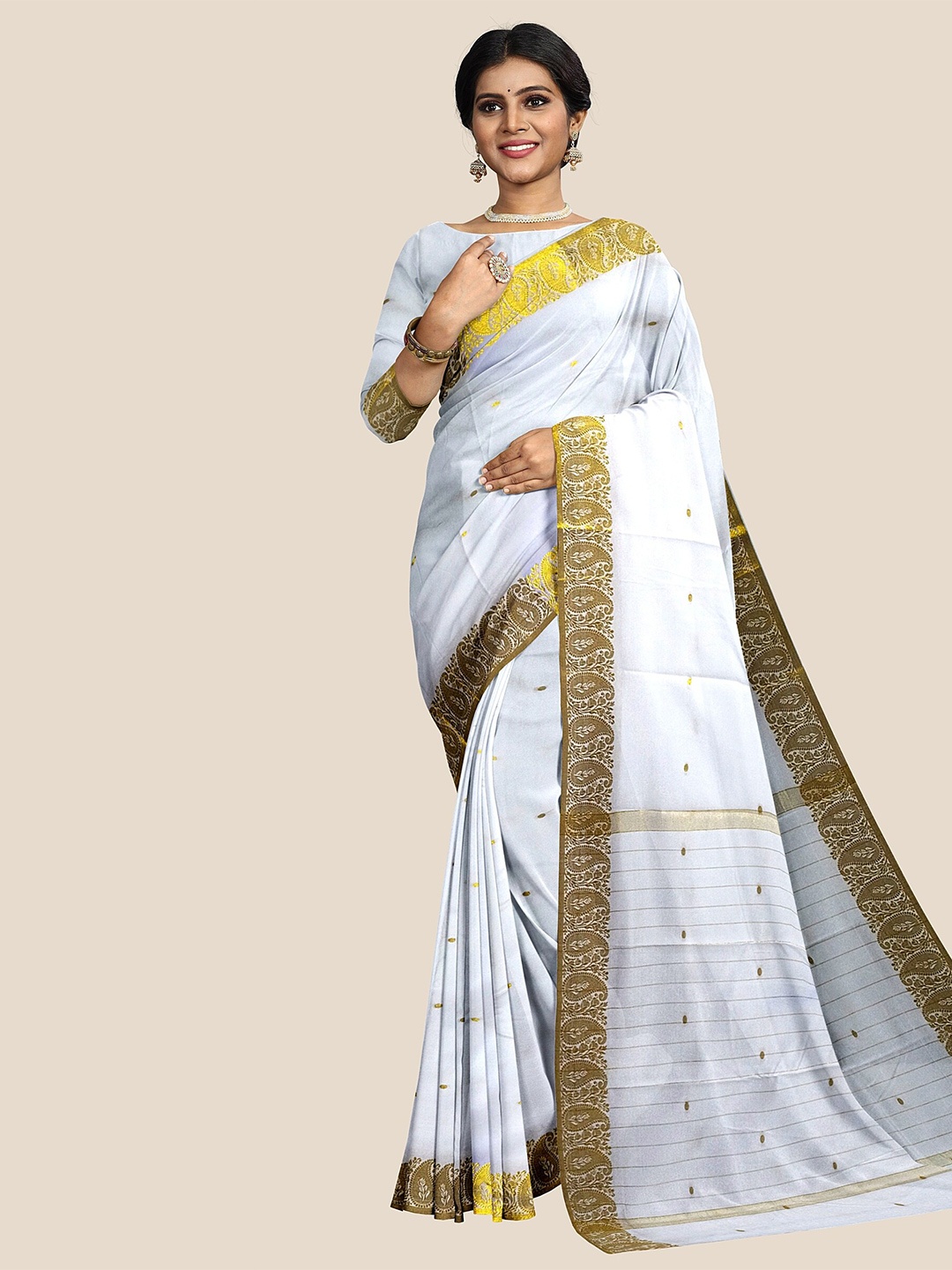

The Chennai Silks Woven Design Zari Art Silk Saree, White
