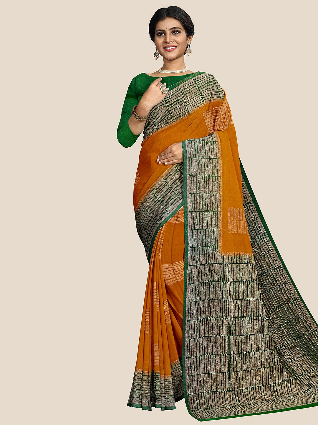 

The Chennai Silks Georgette Patola Saree, Orange