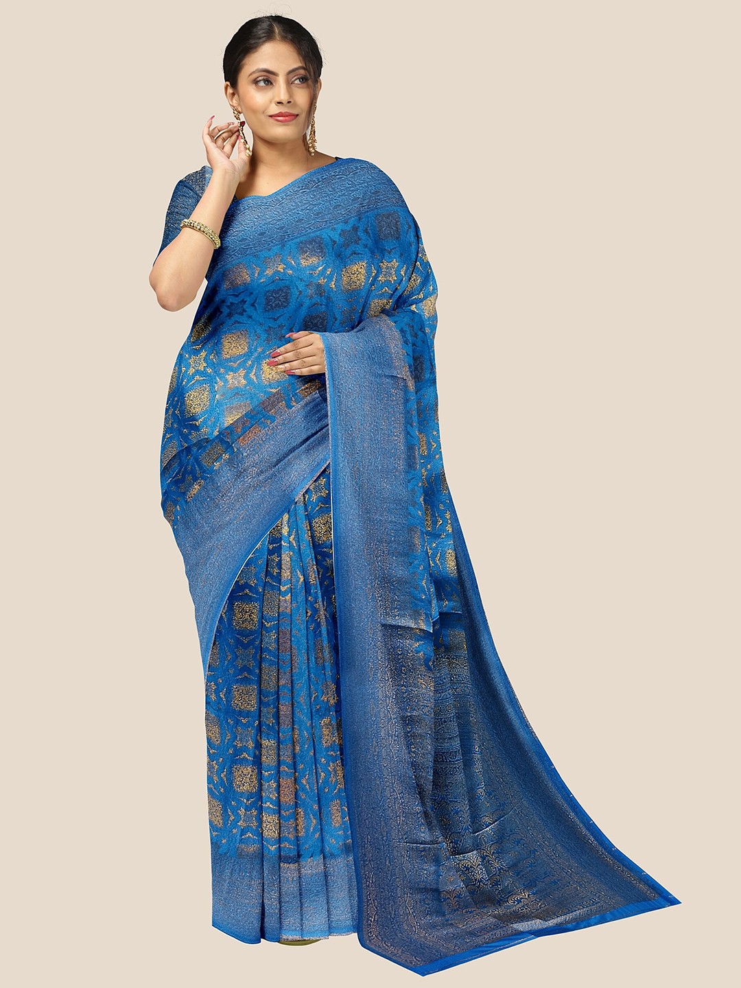 

The Chennai Silks Woven Design Zari Saree, Blue