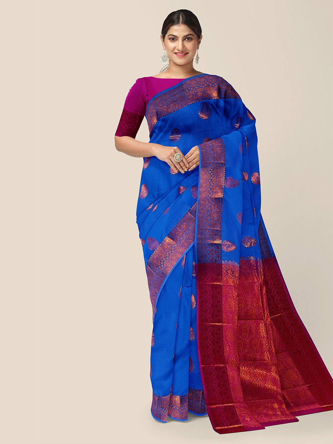 

The Chennai Silks Woven Design Zari Pure Silk Saree, Blue