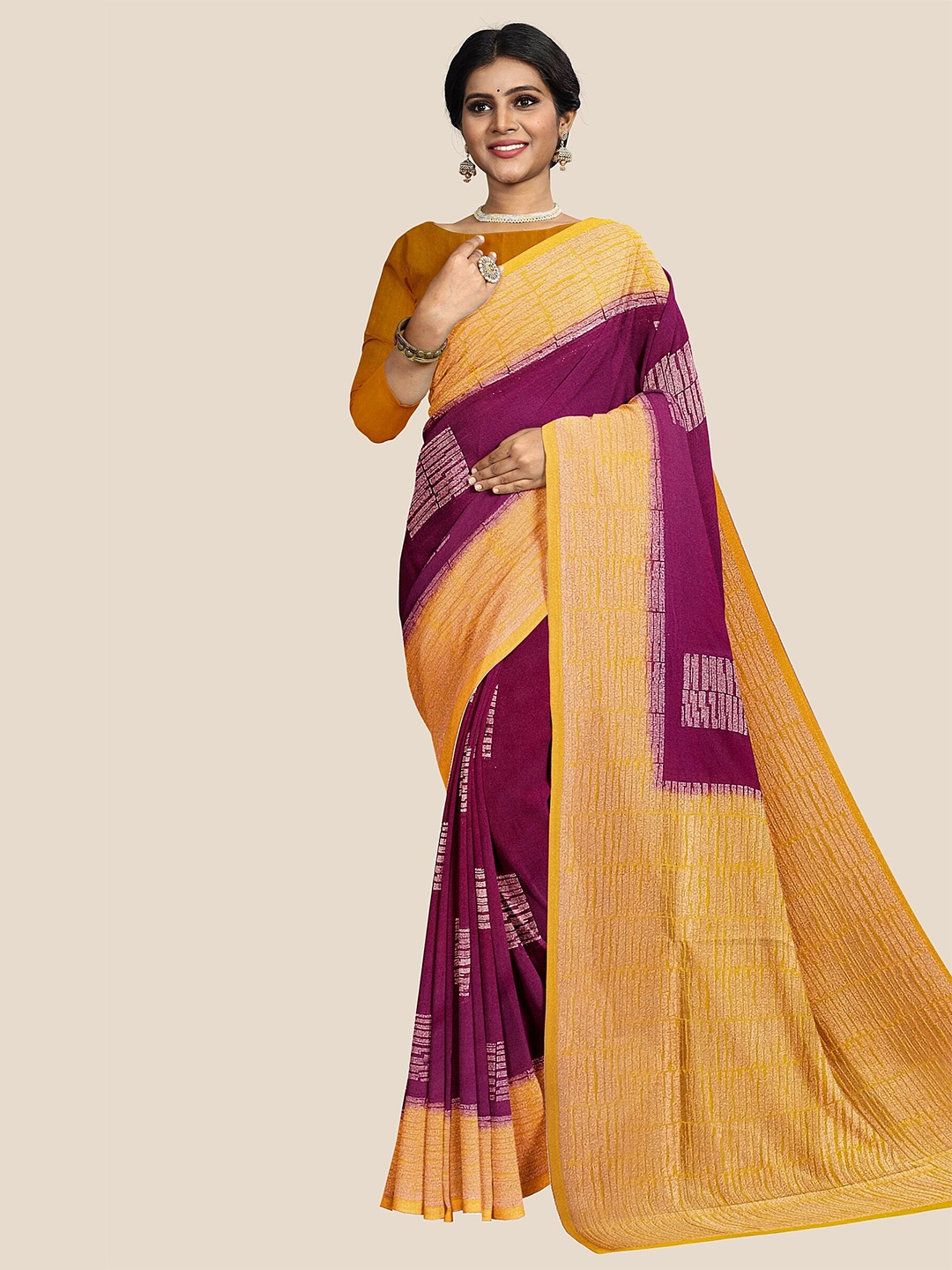 

The Chennai Silks Woven Design Zari Patola Saree, Maroon