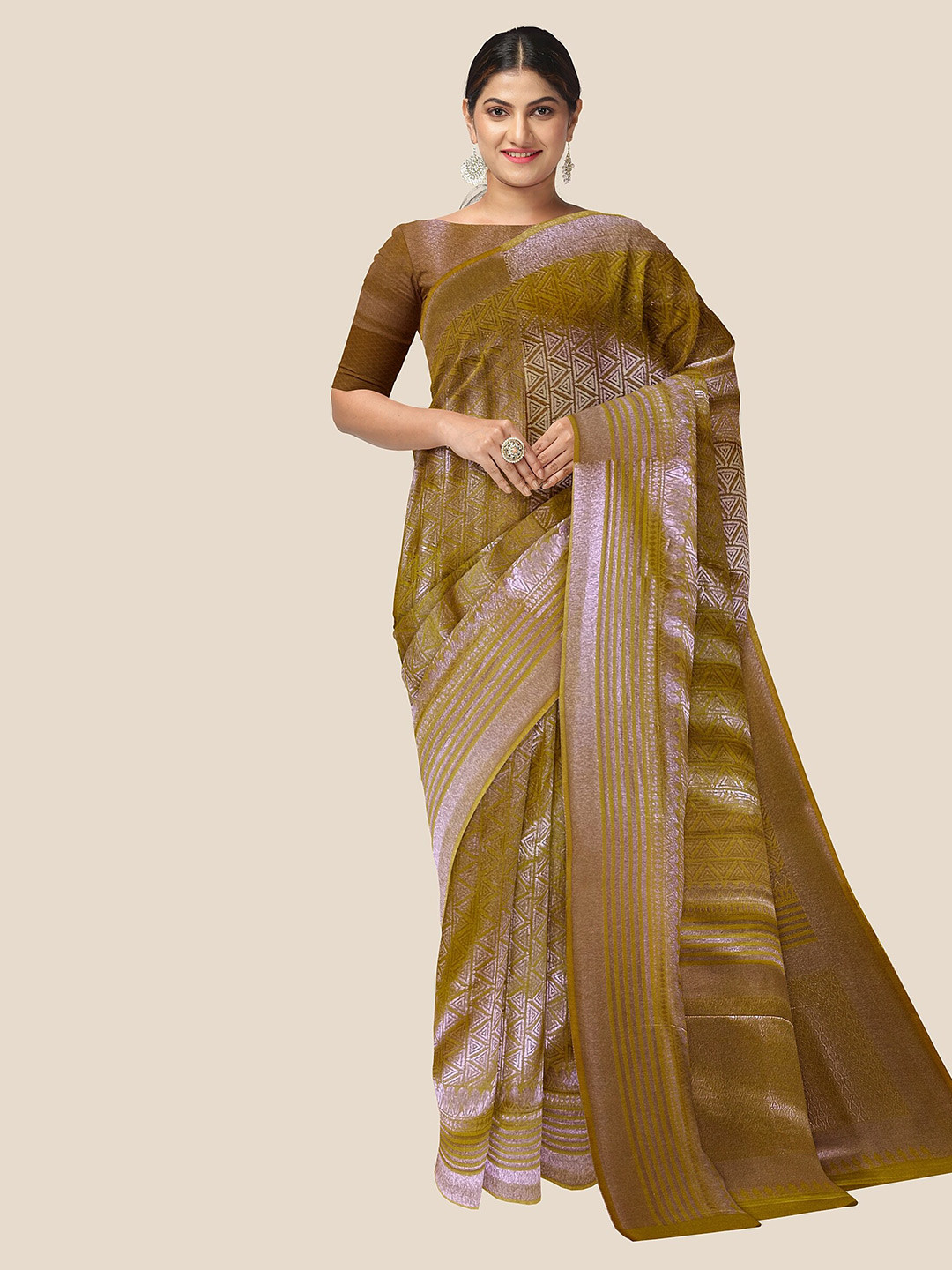 

The Chennai Silks Woven Design Zari Soft Silk Saree, Mustard