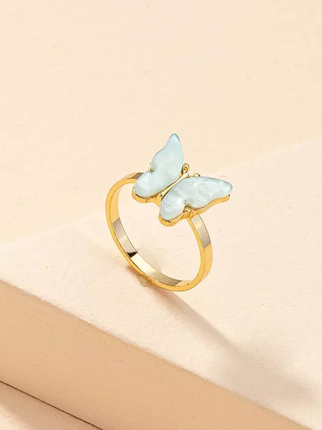 

Pinapes Butterfly Design Adjustable Finger Ring, Blue
