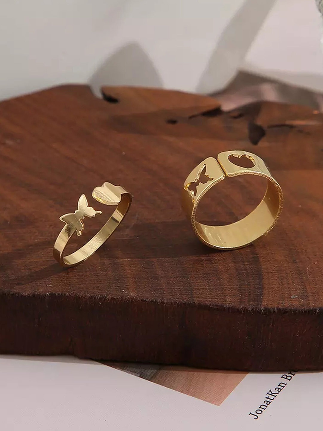 

Pinapes Set Of 2 Gold-Plated Adjustable Finger Ring