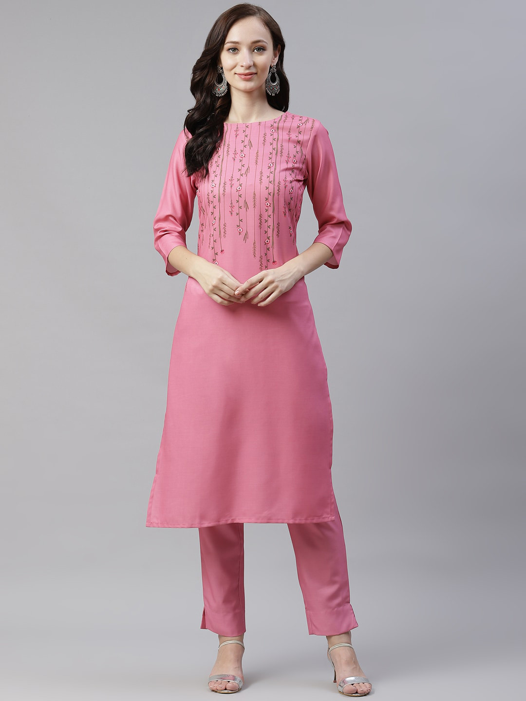 

ZIYAA Women Ethnic Motifs Printed Kurta, Pink