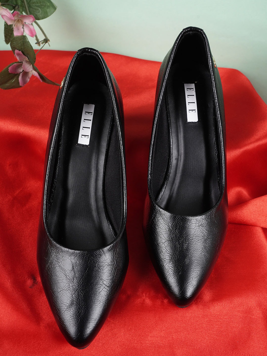

ELLE Women Pointed Toe Block Pumps, Black