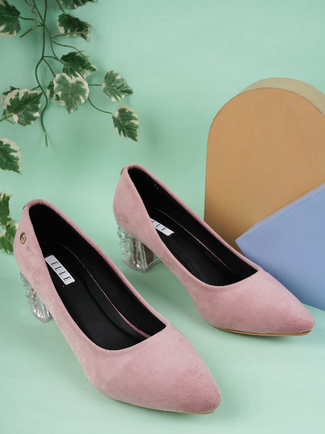 

ELLE Women Block Pumps, Pink