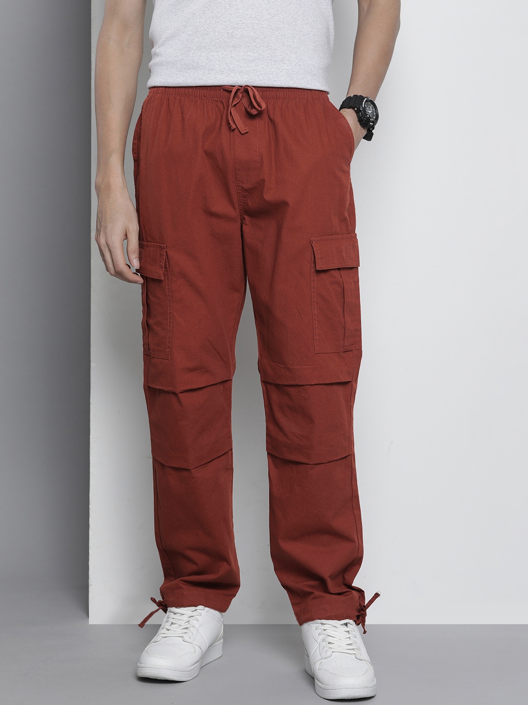 

The Indian Garage Co Loose Fit Cargos, Orange
