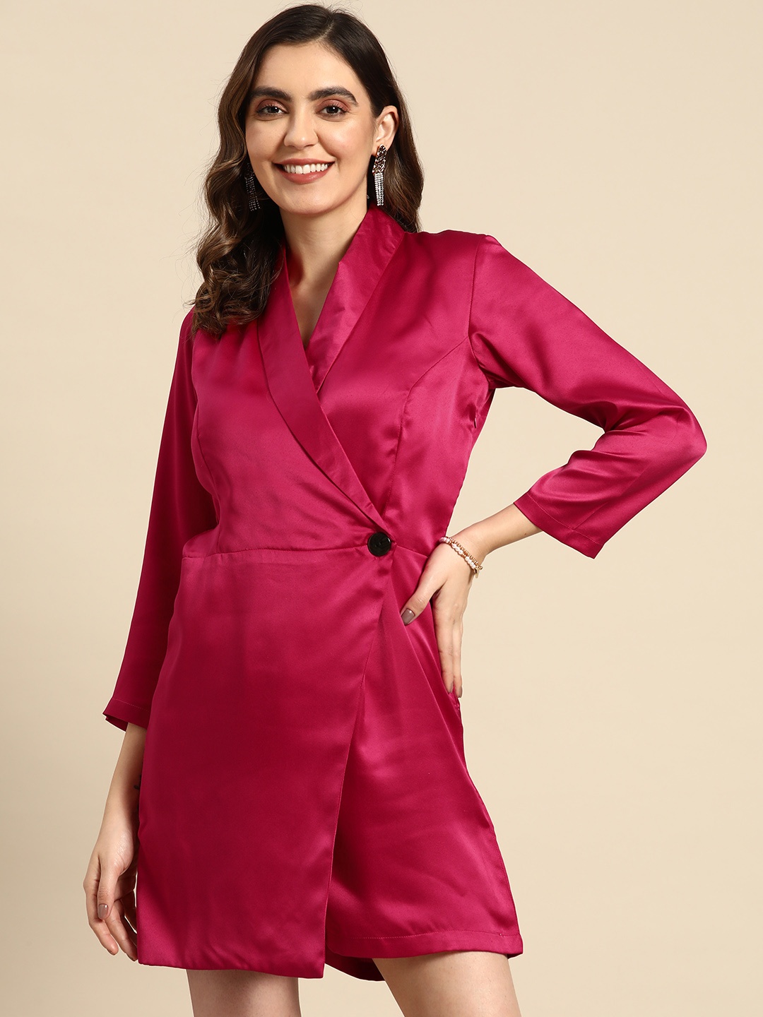 

MABISH by Sonal Jain Shawl Neck Playsuit, Pink