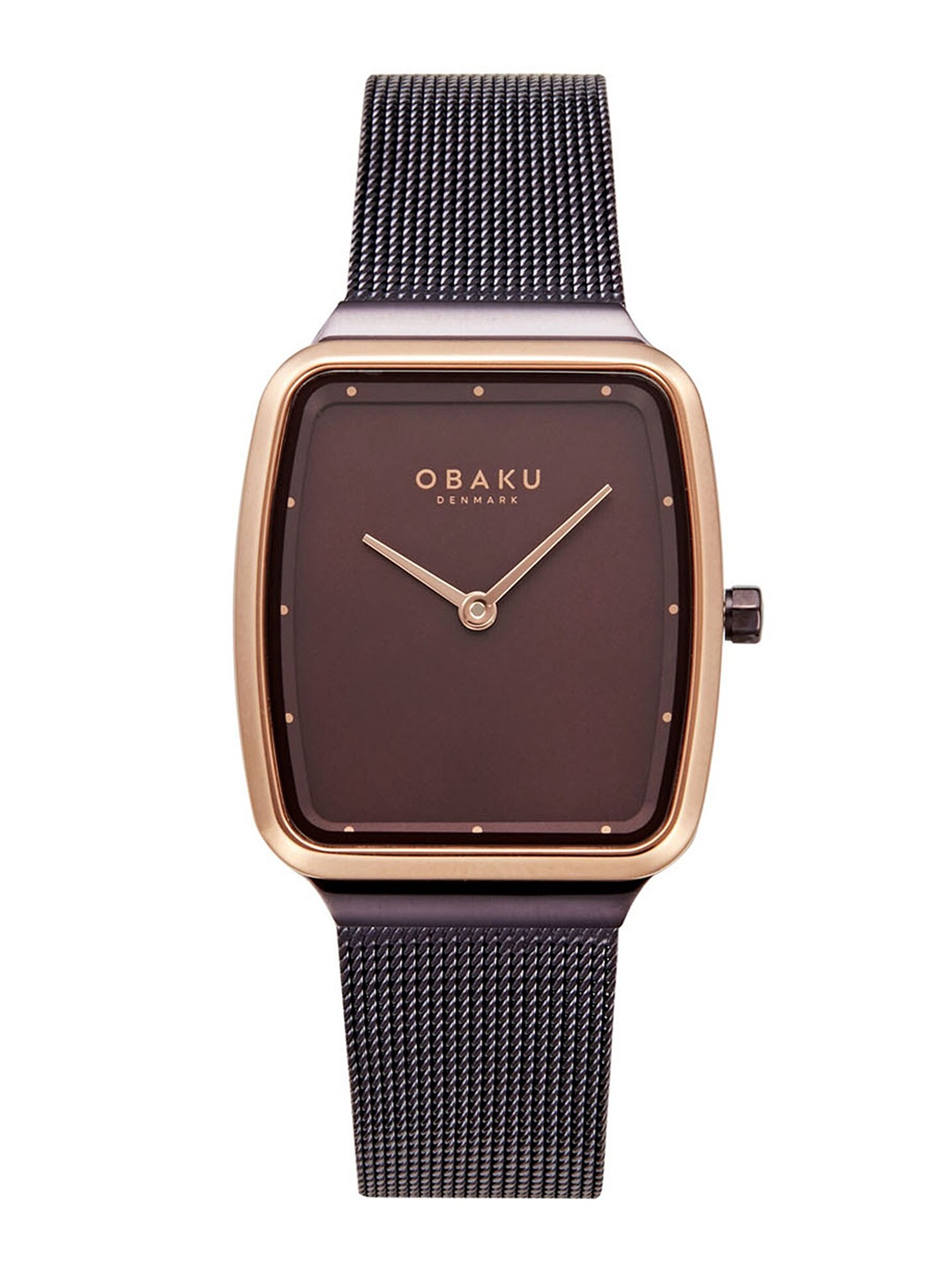 

Obaku Women Brass Dial & Stainless Steel Bracelet Style Straps Analogue Watch V267LXXNMN, Brown