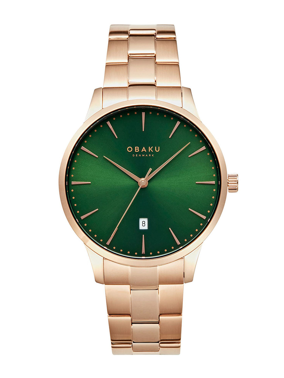 

Obaku Men Brass Dial & Stainless Steel Bracelet Style Straps Analogue Watch-V247XDVESV, Green
