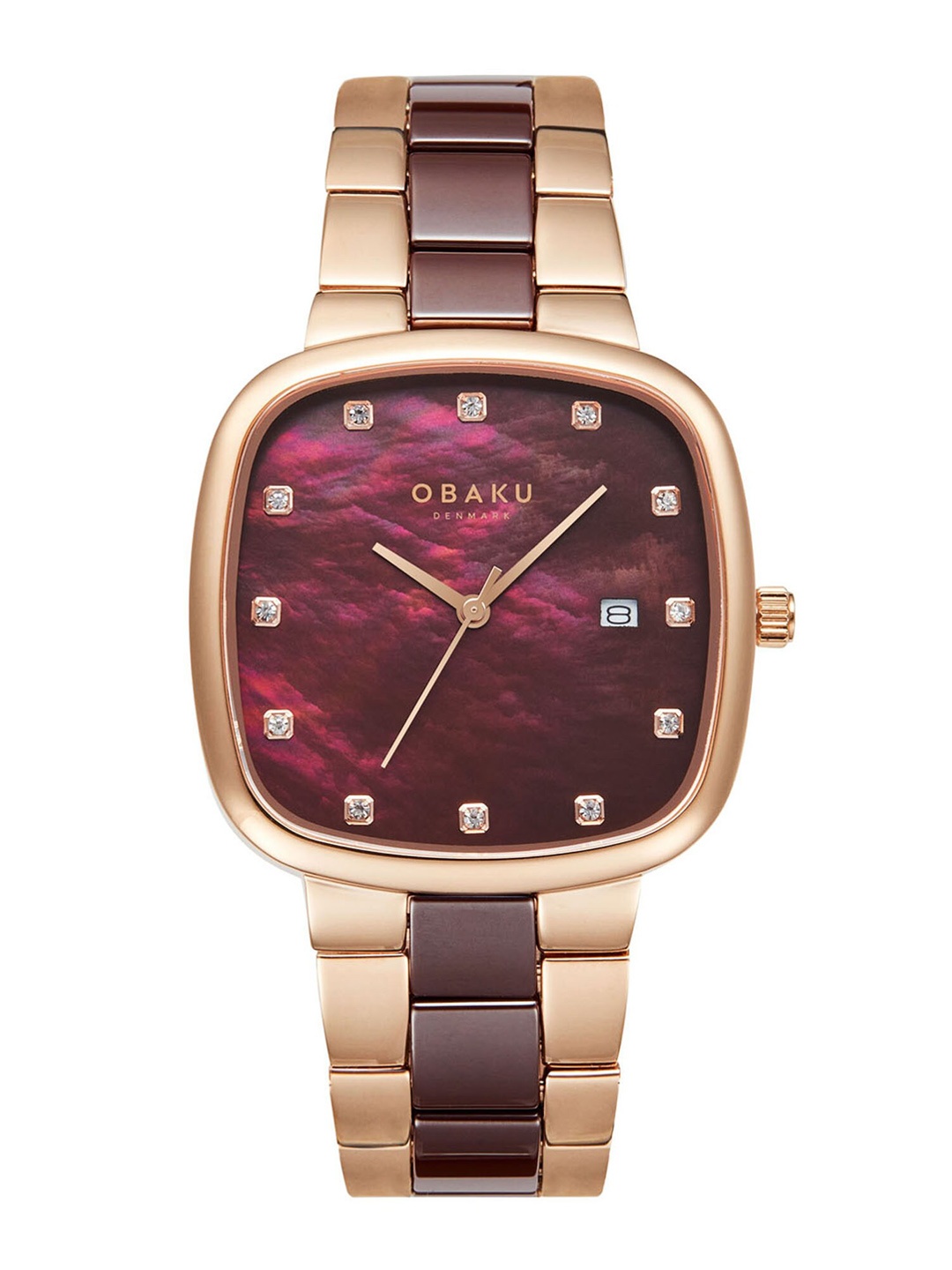 

Obaku Women Brass Dial & Ceramic Straps Analogue Watch-V282LDVNCN, Brown