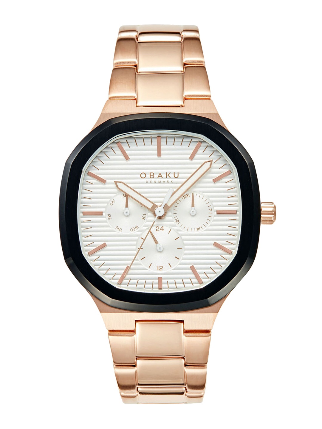 

Obaku Men Brass Dial & Stainless Steel Straps Multi Function Analogue Watch-V275GMMISV, White