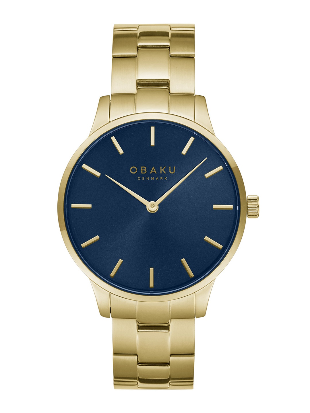 

Obaku Men Brass Dial & Stainless Steel Quartz Analogue Watch V247GXGLSG, Blue