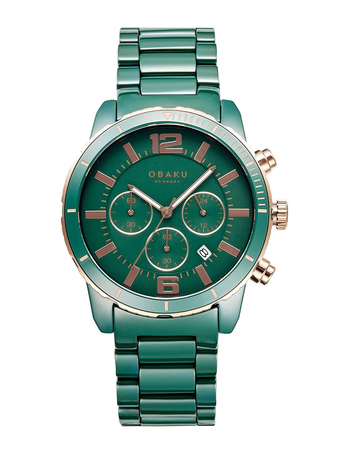 

Obaku Men Ceramic Bracelet Style Straps Analogue Chronograph Watch V278GCEECE, Green