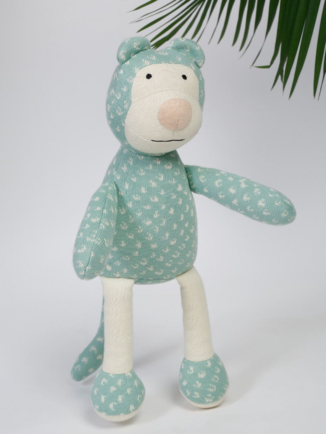 

Fabindia Aangan Kids Teal Green & White Printed Cotton Cushion