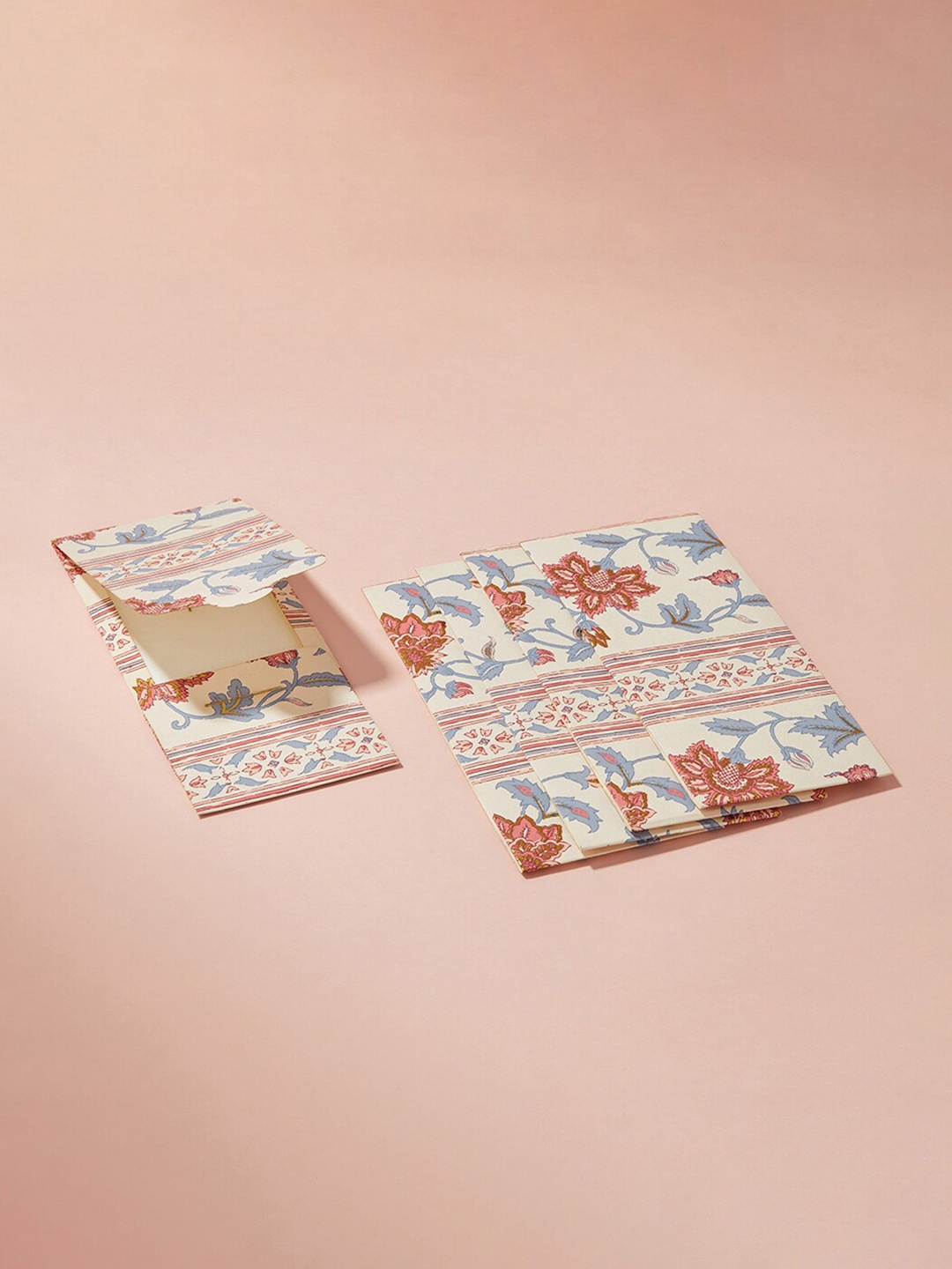 

Fabindia Adira Set Of 5 Printed Money Envelopes, Pink