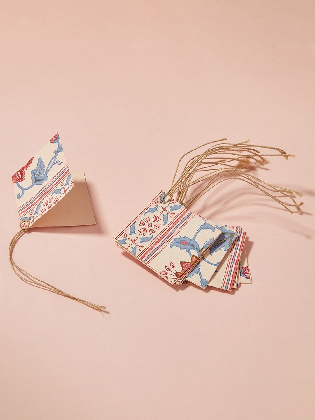 

Fabindia Adira Pink & Blue 10 Pieces Printed Paper Gift Tags