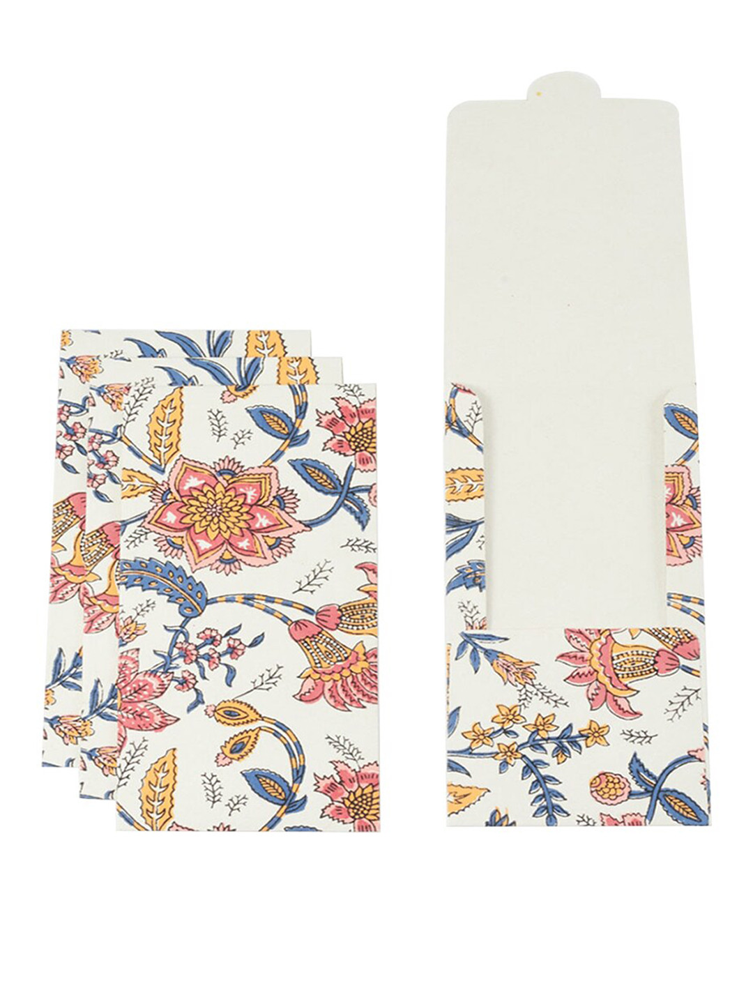 

Fabindia Saarya Set Of 5 Printed Money Envelope, Beige