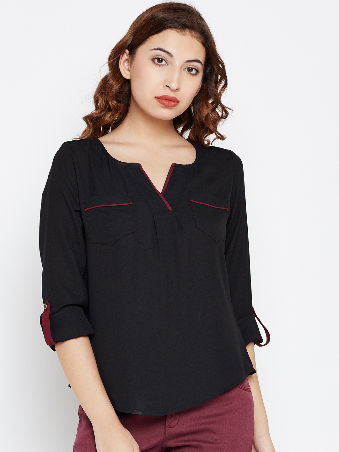 

Style Quotient Women Black Solid Top