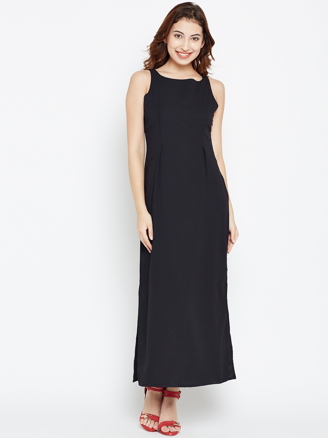 

Style Quotient Women Black Solid Maxi Dress