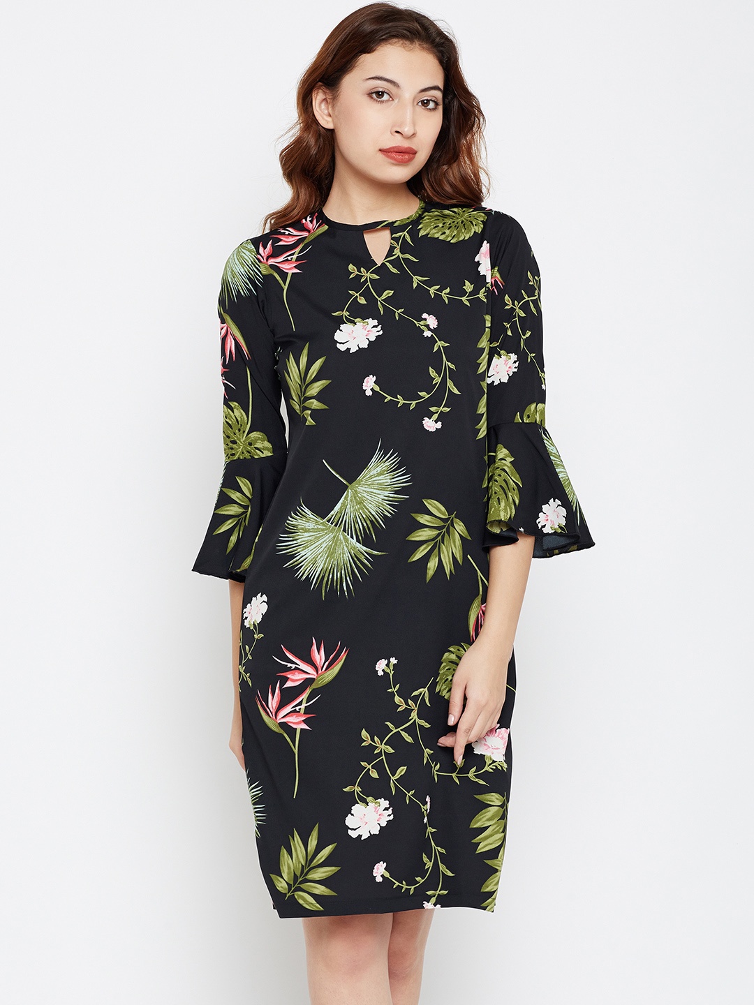 

Style Quotient Women Black Printed A-Line Dress