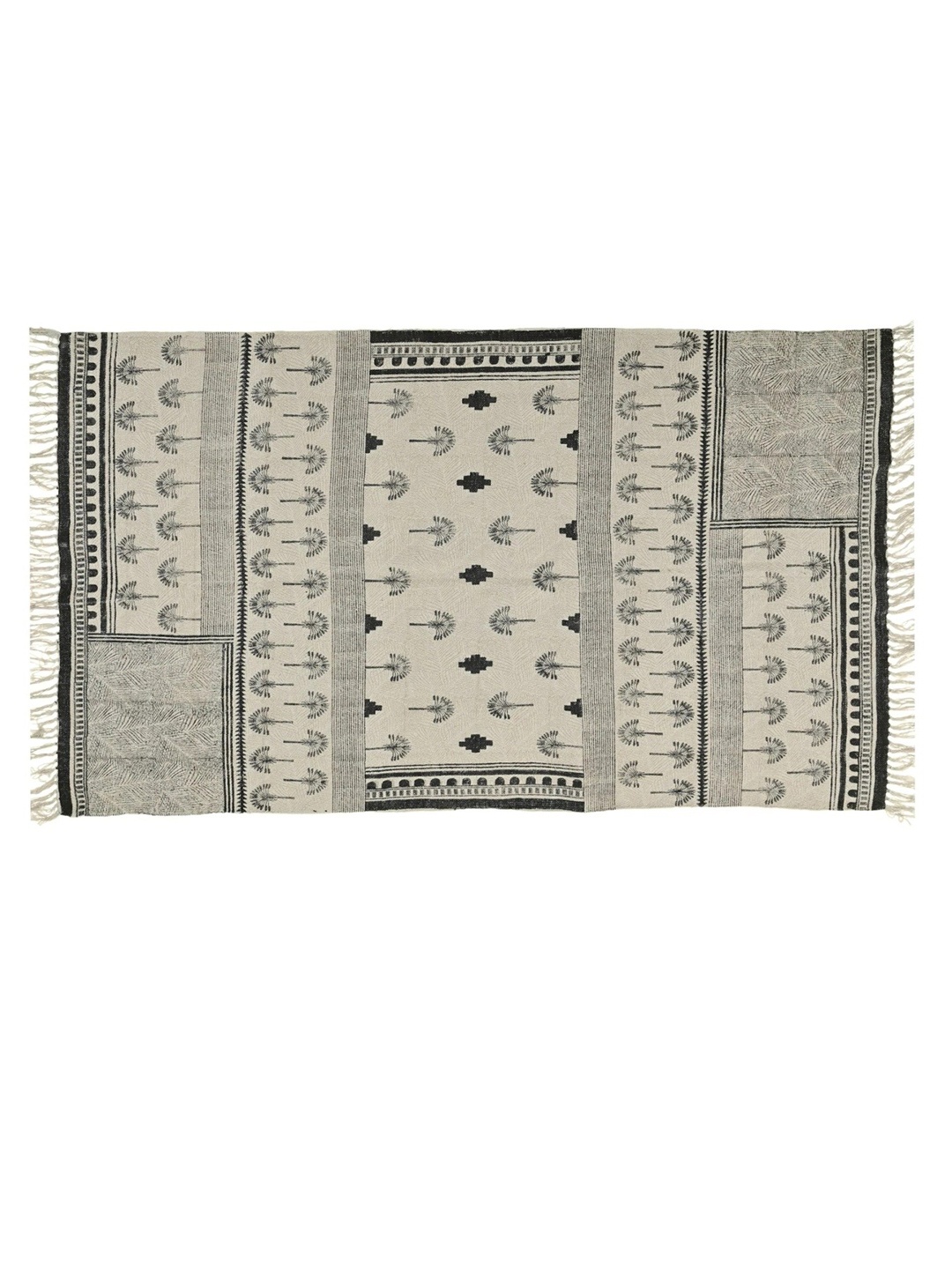 

Art Avenue Beige & Black Ethnic Motifs Printed Cotton Carpet