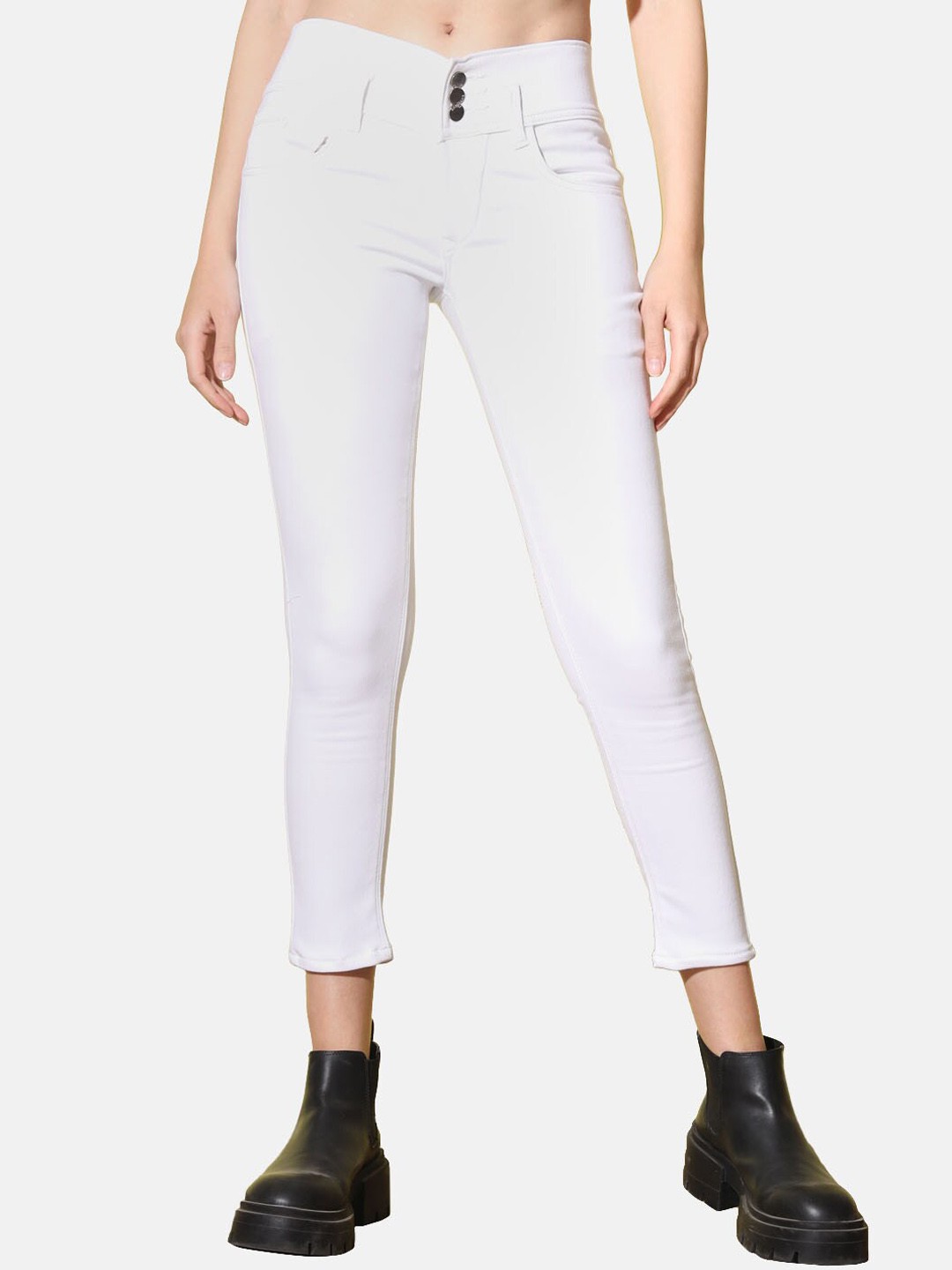 

BUY NEW TREND Women Skinny Fit High-Rise Jeans, White