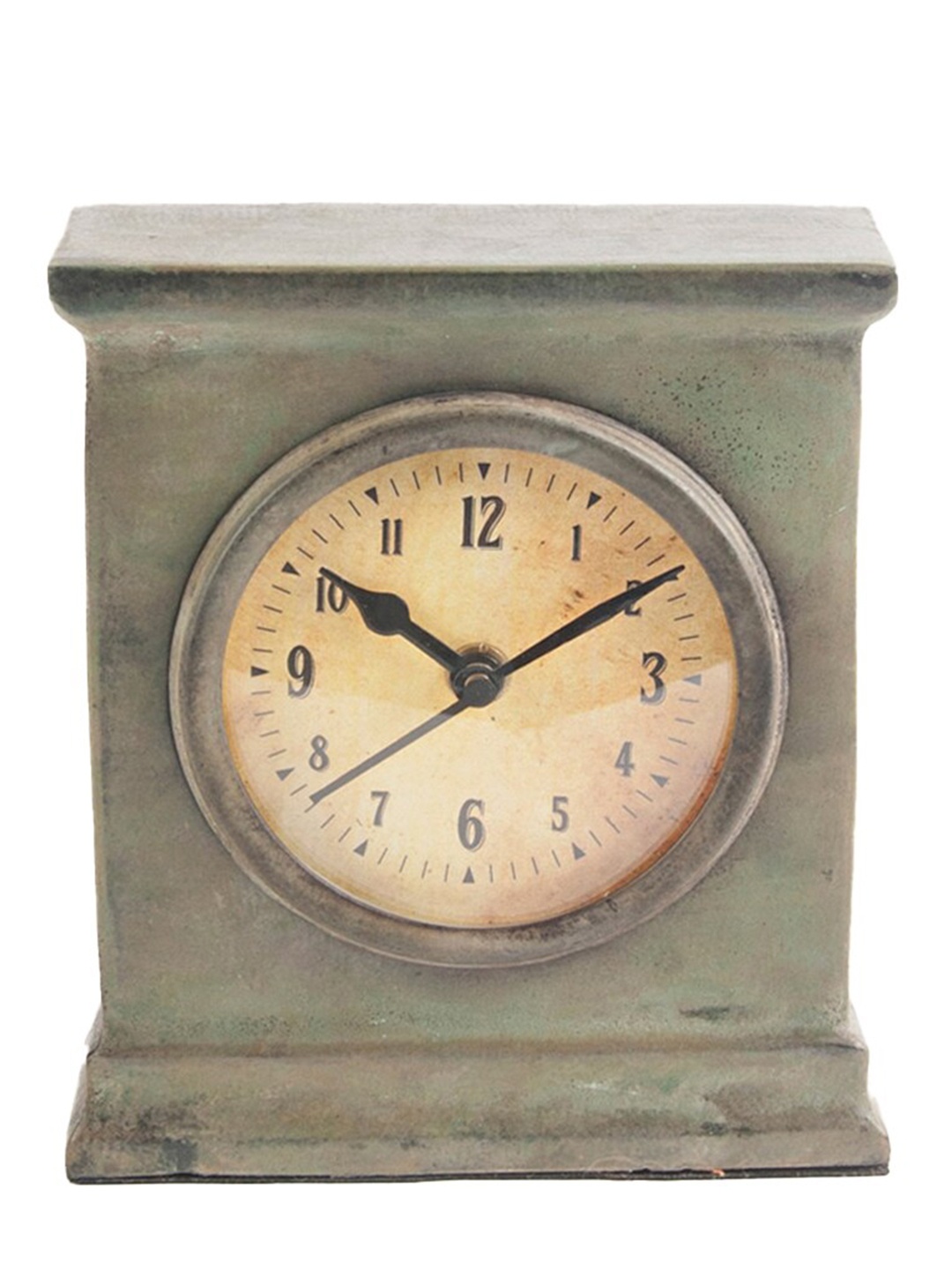 

Fabindia Asma Olive Green & Yellow Textured Traditional Table Clock